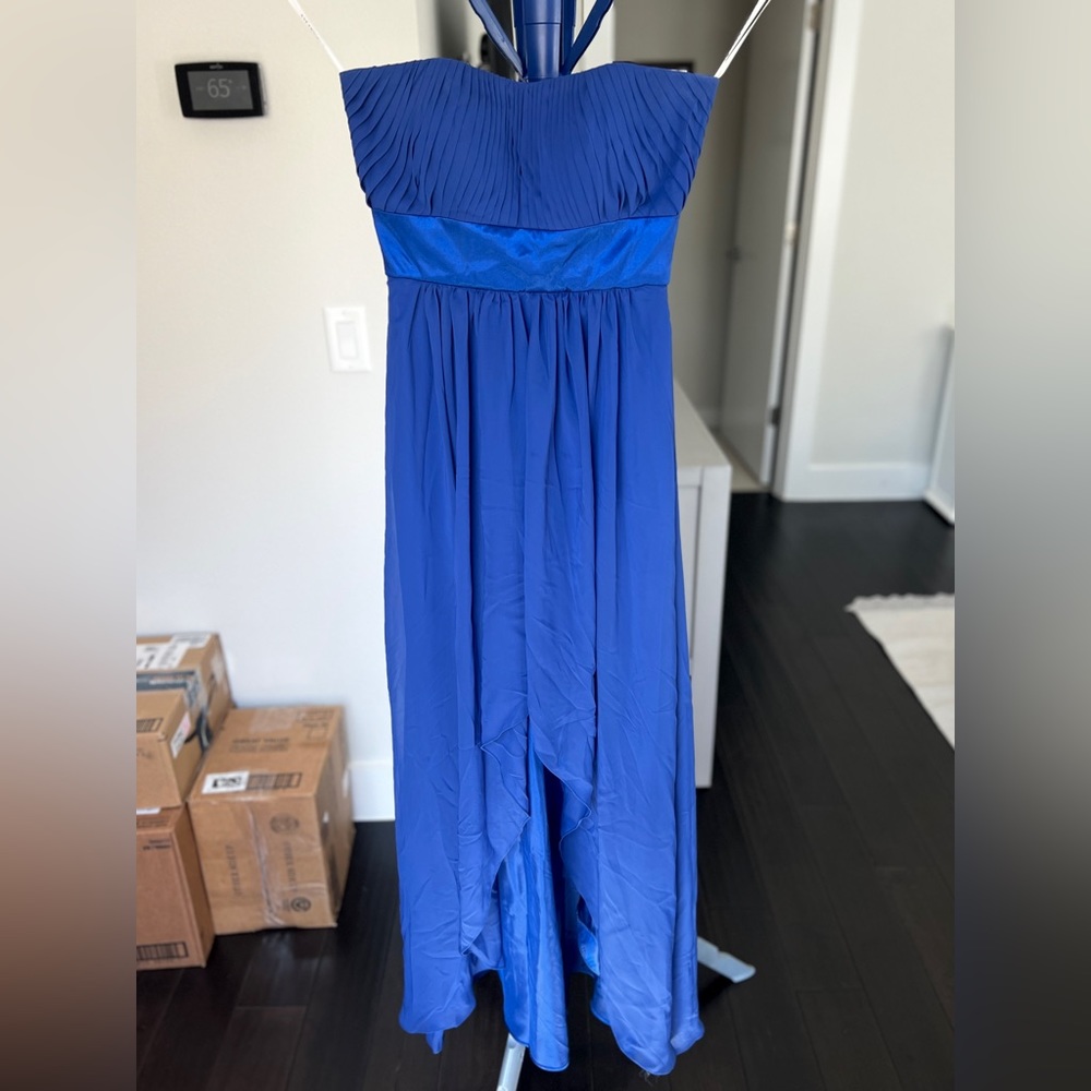Strapless Royal Blue Formal Dress by Bari Jay